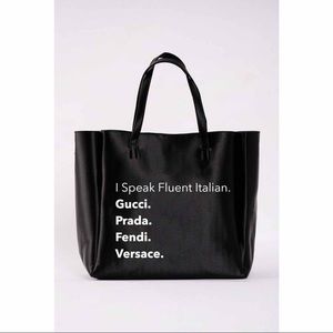 LA | TC NEVER FULL TOTE - Fluent Italian (comes with free organizer!) NWT